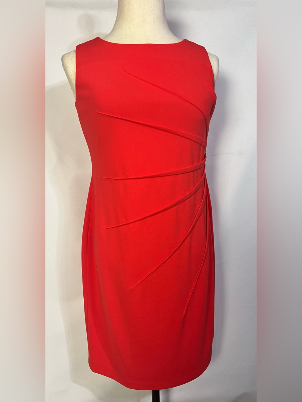 Calvin Klein Red Sleeveless Midi Dress